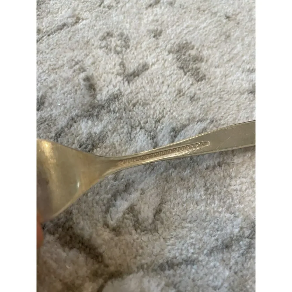 vintage oneida community silverplate rose pattern set of 6 forks‎